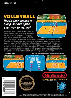 Volleyball (USA, Europe) box cover back